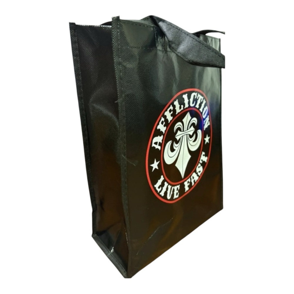 Affliction Small Black Tote Bag with Red and White Emblem NWT